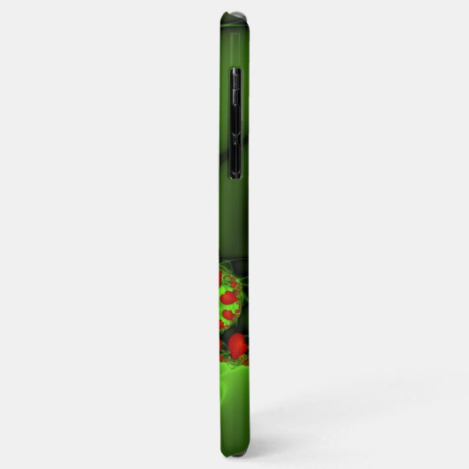 Coques Case-Mate iPhone Coeurs rouges Lime vert Moderne Art Abstrait fract (Dos/Gauche)