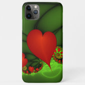 Coques Case-Mate iPhone Coeurs rouges Lime vert Moderne Art Abstrait fract (Dos)