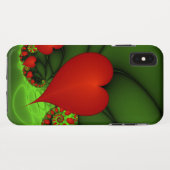 Coques Case-Mate iPhone Coeurs rouges Lime vert Moderne Art Abstrait fract (Dos (Horizontal))