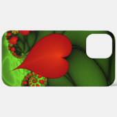Coques Case-Mate iPhone Coeurs rouges Lime vert Moderne Art Abstrait fract (Verso / Droite)