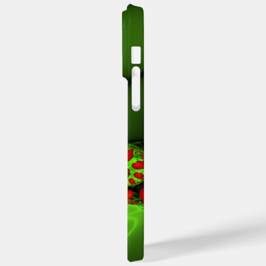 Coques Case-Mate iPhone Coeurs rouges Lime vert Moderne Art Abstrait fract (Verso / Gauche)