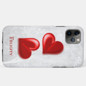 Coques Case-Mate iPhone Coeurs rouges personnalisés (Dos (Horizontal))