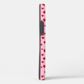Coques Case-Mate iPhone cœurs rouges sur fond rose (Verso / Droite)