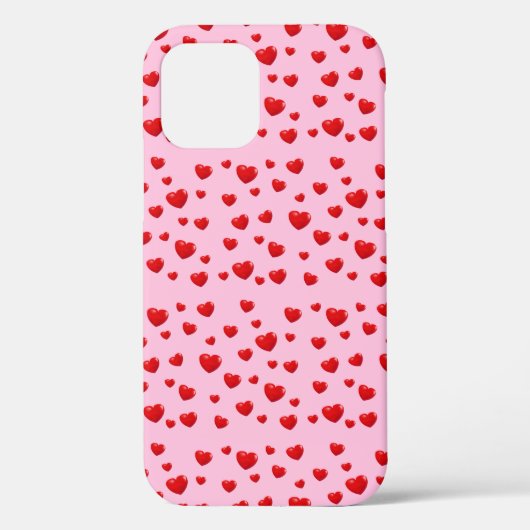 Coques Case-Mate iPhone cœurs rouges sur fond rose (Verso)