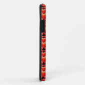 Coques Case-Mate iPhone Coeurs rouges sur noir (Dos/Droite)
