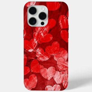 Coque iPhone 15 Pro Max Coeurs rouges - Texté