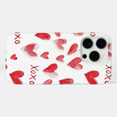 Coques Case-Mate iPhone Coeurs rouges XOXO Love (Verso (horizontal))
