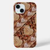 Coques Case-Mate iPhone Coeurs rustiques en bois (Verso)
