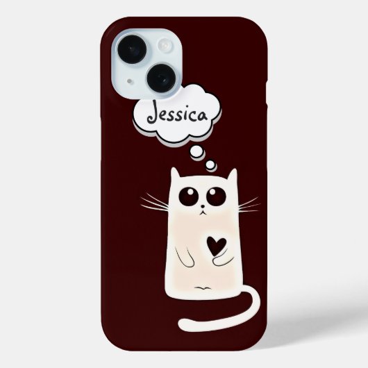 Coques Case-Mate iPhone Coeurs solitaires Chat bulle d'expression personna (Verso)