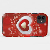 Coques Case-Mate iPhone Coeurs sur arrière - plan rouge (Dos (Horizontal))