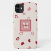 Coques Case-Mate iPhone Coeurs sur ciment blanc en rose à rouge Ombre (Dos)