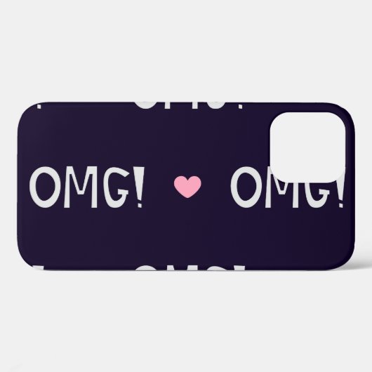 Coques Case-Mate iPhone Coeurs, texte OMG, motif mignon (Verso (horizontal))