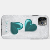 Coques Case-Mate iPhone Coeurs turquoises Coque-coque iphone personnalisé (Dos (Horizontal))