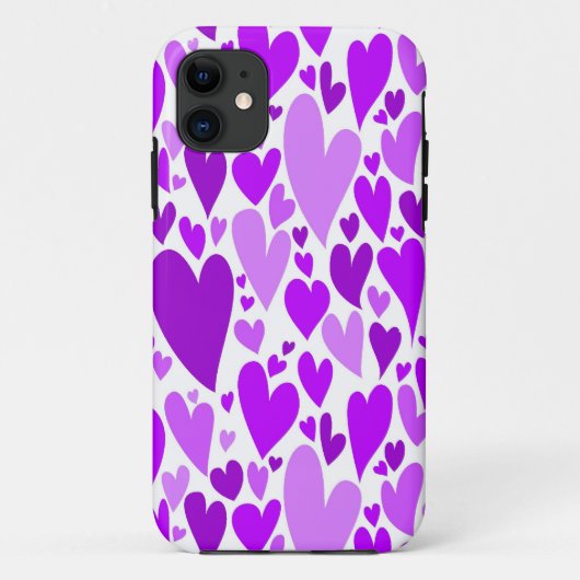 Coques Case-Mate iPhone Coeurs violets super et romantiques Saint-Valentin (Dos)