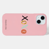 Coques Case-Mate iPhone Cœurs "XOXO" de la Saint-Valentin (Verso (horizontal))