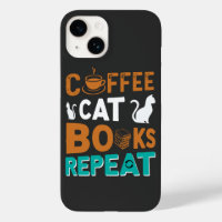 Coffee Cat Books Répéter, lire et café amoureux