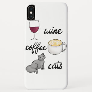 Coque Pour iPhone XS Max Coffee Cats de vin Dessin amusant
