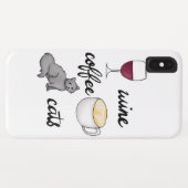 Coques Case-Mate iPhone Coffee Cats de vin Dessin amusant (Dos (Horizontal))