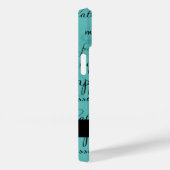 Coques Case-Mate iPhone Coffee Cup Script Monogramme Nom Turquoise (Verso / Droite)