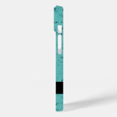 Coques Case-Mate iPhone Coffee Cup Script Monogramme Nom Turquoise (Verso / Gauche)
