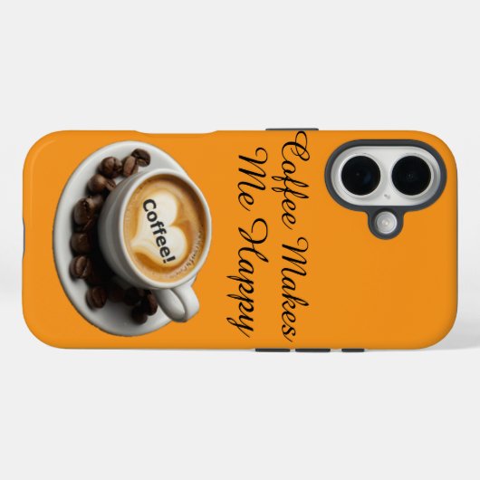 Coques Case-Mate iPhone Coffee Makes Me Happy Cute (Verso (horizontal))