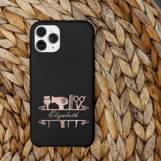Coques Case-Mate iPhone Coiffeur Hair Salon Monogram Rose Gold