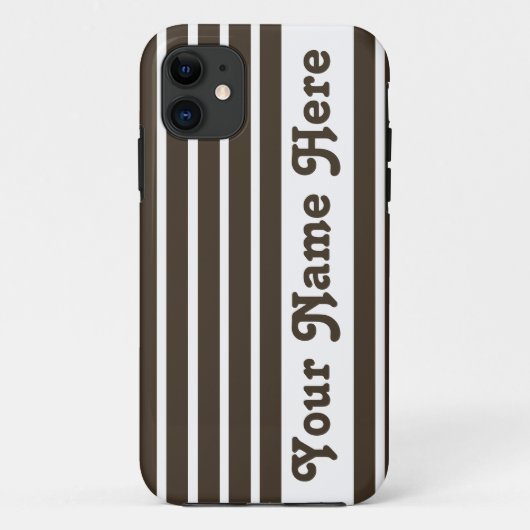 Coques Case-Mate iPhone Cola Safari Stripe avec nom (Dos)