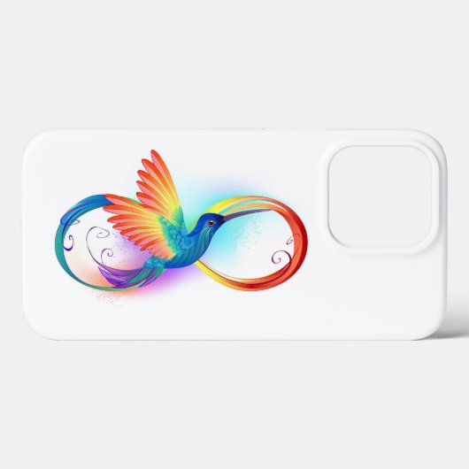 Coques Case-Mate iPhone Colibri arc-en-ciel avec symbole Infinity (Verso (horizontal))
