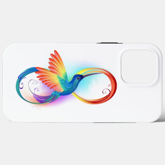 Coques Case-Mate iPhone Colibri arc-en-ciel avec symbole Infinity (Verso (horizontal))