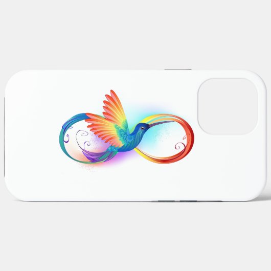 Coques Case-Mate iPhone Colibri arc-en-ciel avec symbole Infinity (Verso (horizontal))