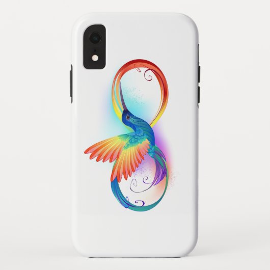 Coques Case-Mate iPhone Colibri arc-en-ciel avec symbole Infinity (Dos)