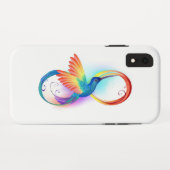 Coques Case-Mate iPhone Colibri arc-en-ciel avec symbole Infinity (Dos (Horizontal))