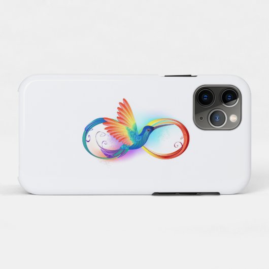 Coques Case-Mate iPhone Colibri arc-en-ciel avec symbole Infinity (Dos (Horizontal))