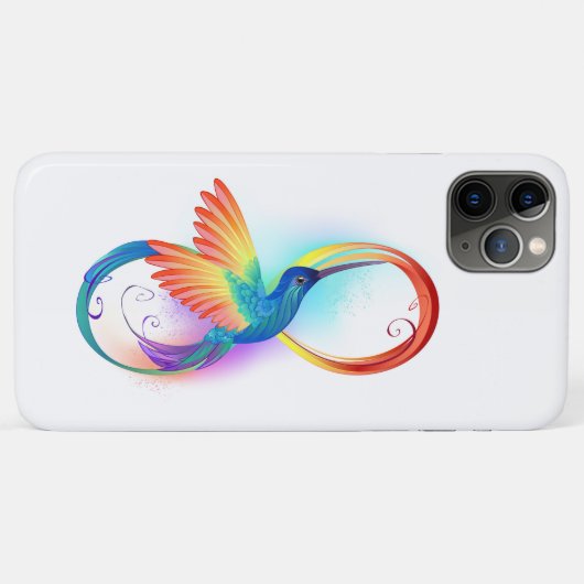 Coques Case-Mate iPhone Colibri arc-en-ciel avec symbole Infinity (Dos (Horizontal))