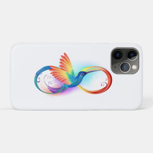 Coques Case-Mate iPhone Colibri arc-en-ciel avec symbole Infinity (Dos (Horizontal))