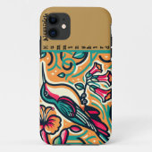 Coques Case-Mate iPhone Colibri Art Déco personnalisable (Dos)