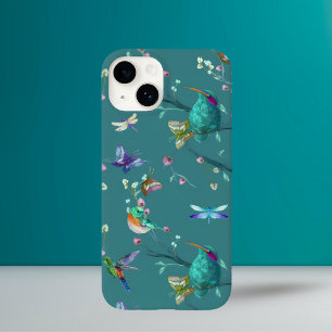 Coque Pour iPhone 14 Colibri Coloré et Aquarelle Florale 