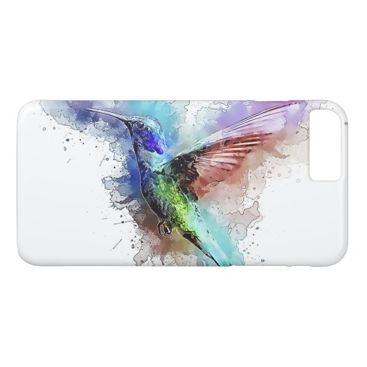 Coques Case-Mate iPhone Colibri d'aquarelle (Dos (Horizontal))