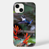 Coques Case-Mate iPhone Colibri en vol et fleurs rouges (Verso)