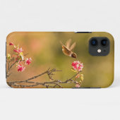 Coques Case-Mate iPhone Colibri et fleurs roses (Dos (Horizontal))