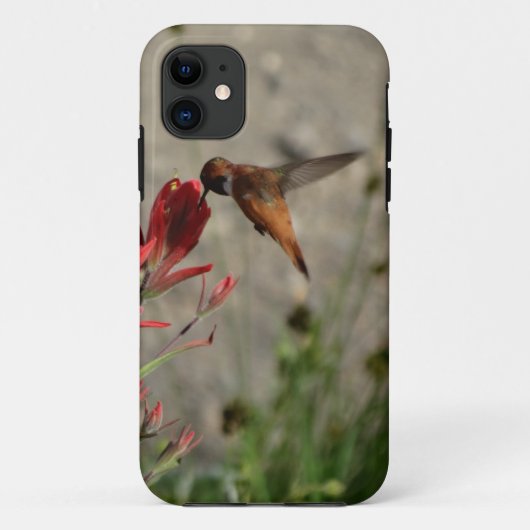 Coques Case-Mate iPhone Colibri fleur sauvage rouge (Dos)