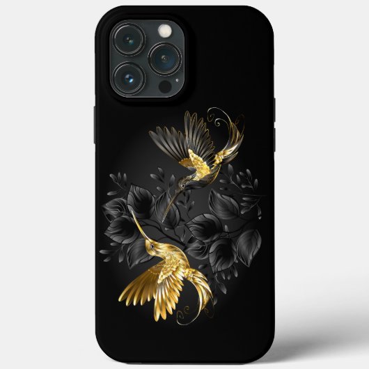 Coques Case-Mate iPhone Colibri noir et or (Verso)