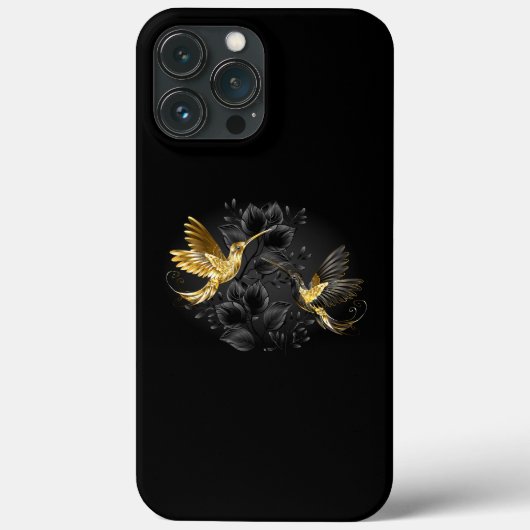 Coques Case-Mate iPhone Colibri noir et or (Verso)