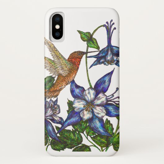 Coques Case-Mate iPhone Colibri roux et Columbine (Dos)