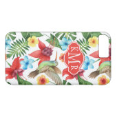 Coques Case-Mate iPhone Colibri tropical| Monogramme (Dos (Horizontal))