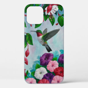 Etui iPhone Case-Mate Colibri volant dans le jardin aux fleurs