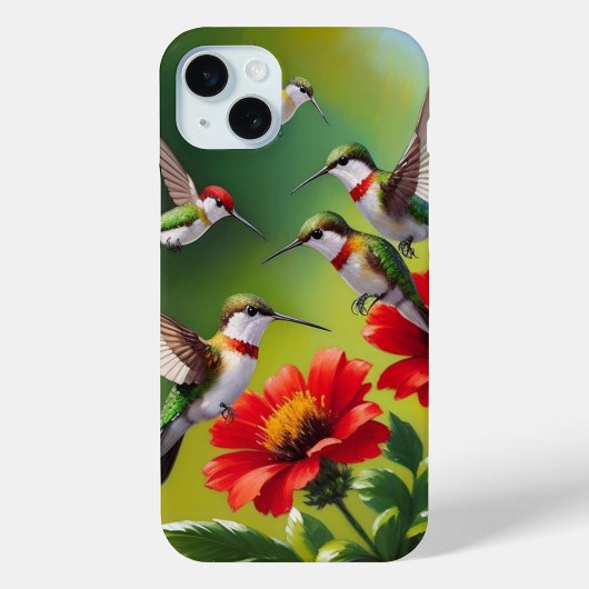 Coques Case-Mate iPhone Colibris à gorge rubis et floraisons écarlates
