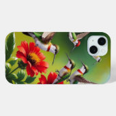 Coques Case-Mate iPhone Colibris à gorge rubis et floraisons écarlates (Verso (horizontal))
