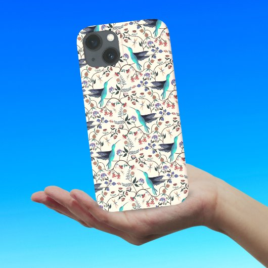 Coques Case-Mate iPhone Colibris botaniques de style William Morris