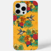 Coques Case-Mate iPhone Colibris et bouquet tropical en jaune (Verso)